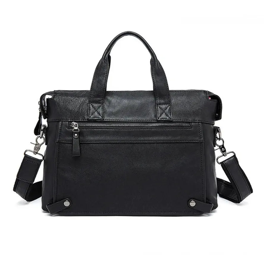 JMT-911242 Vintage Cowhide Leather Men's Shoulder Bag - Classic Briefcase for Office Use