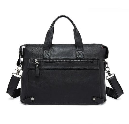 JMT-911242 Vintage Cowhide Leather Men's Shoulder Bag - Classic Briefcase for Office Use