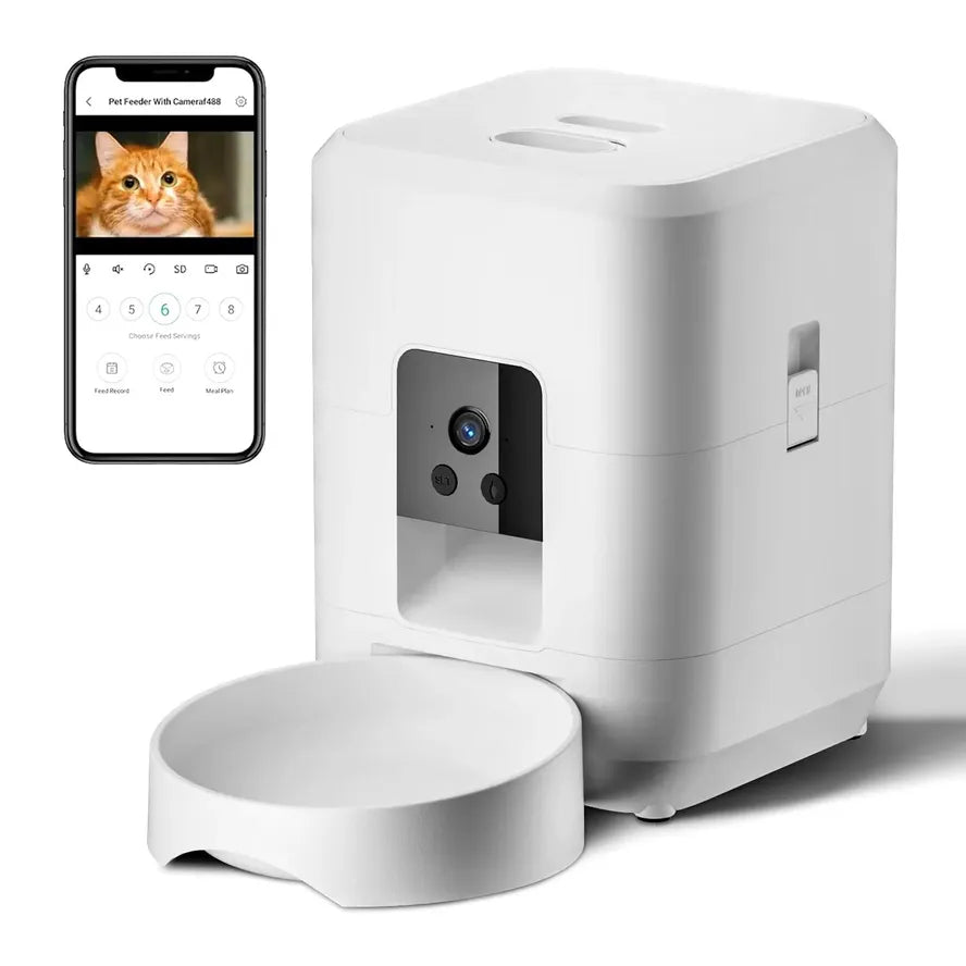 JMT-911370 Automatic 2L Dog and Cat Feeder with Video, WiFi Control and Timed Dispenser