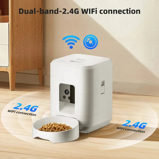JMT-911370 Automatic 2L Dog and Cat Feeder with Video, WiFi Control and Timed Dispenser