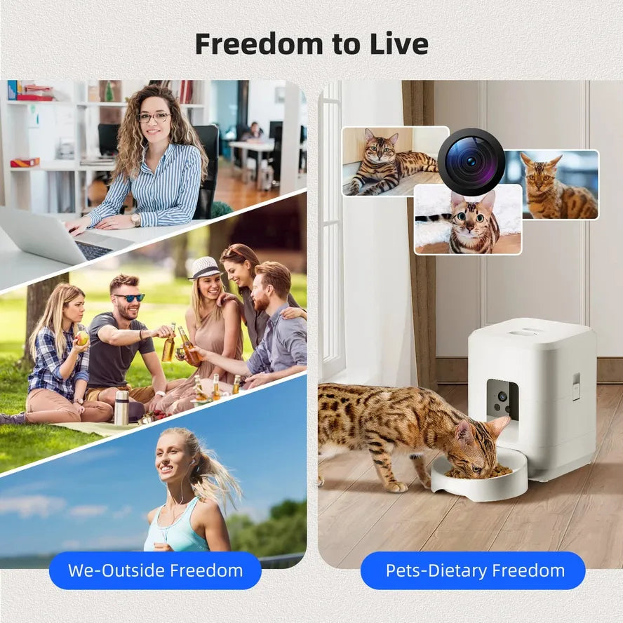 JMT-911370 Automatic 2L Dog and Cat Feeder with Video, WiFi Control and Timed Dispenser