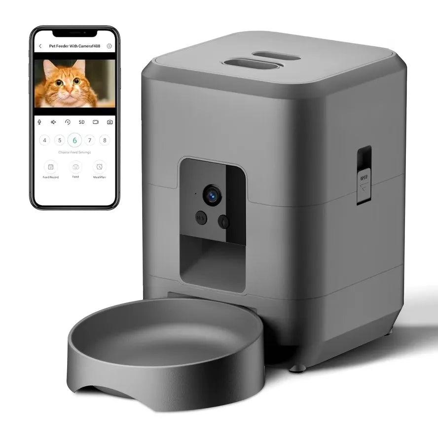 JMT-911370 Automatic 2L Dog and Cat Feeder with Video, WiFi Control and Timed Dispenser