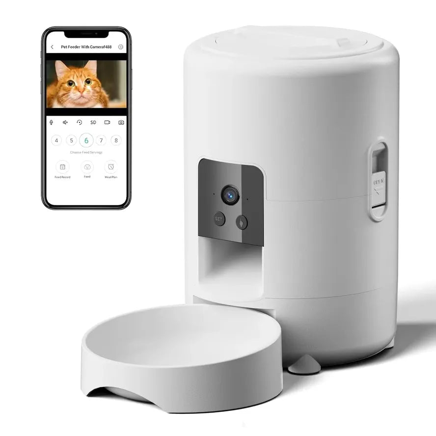JMT-911370 Automatic 2L Dog and Cat Feeder with Video, WiFi Control and Timed Dispenser