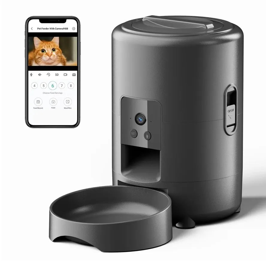 JMT-911370 Automatic 2L Dog and Cat Feeder with Video, WiFi Control and Timed Dispenser