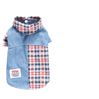 JMT-911754 Two-Legged Summer Plaid Cotton Shirt for Bichon Poodles - XS to XL Sizes Available