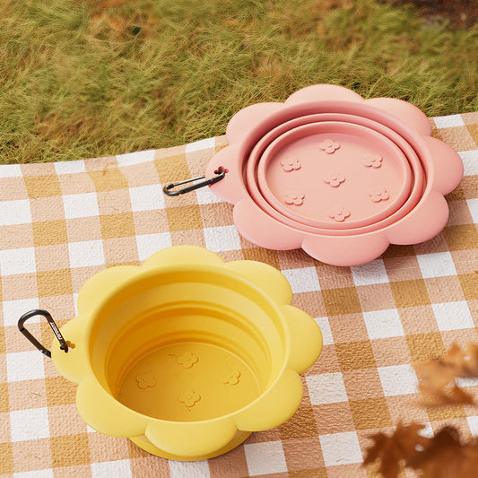 JMT-911818 Collapsible Silicone Dog Bowl for Travel – Foldable Pet Feeding Dish with Carabiner, BPA Free, Ideal for Small to Medium Pets