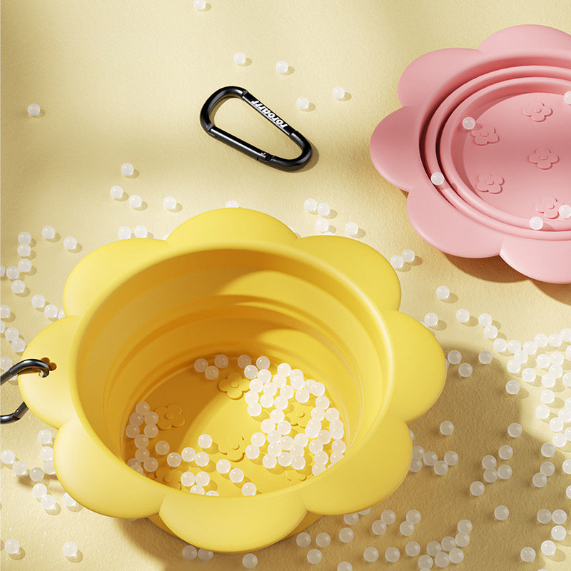 JMT-911818 Collapsible Silicone Dog Bowl for Travel – Foldable Pet Feeding Dish with Carabiner, BPA Free, Ideal for Small to Medium Pets