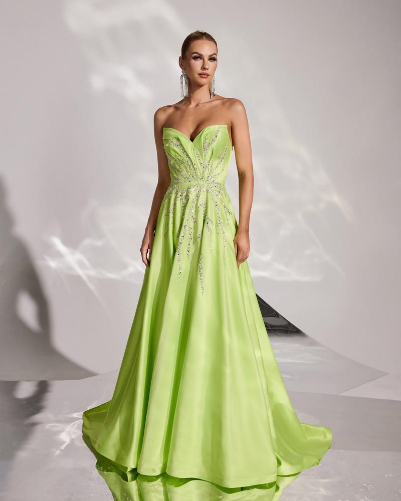 JMT-912074 Elegant Green Evening Dress SH0176 for Women