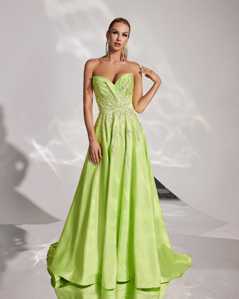 JMT-912074 Elegant Green Evening Dress SH0176 for Women