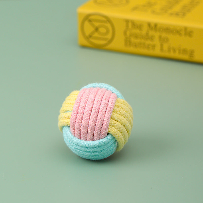 JMT-912138 Handmade Cat Hair Ball Plush Toy for Teeth Grinding and Interactive Play