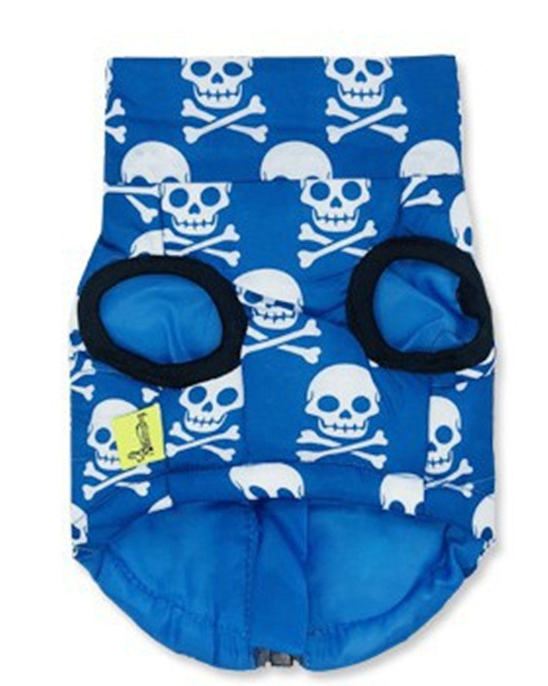 JMT-912778 Blue Skull Cotton Vest for Pets - Leisure Style, Available in Multiple Sizes (XS - XL)