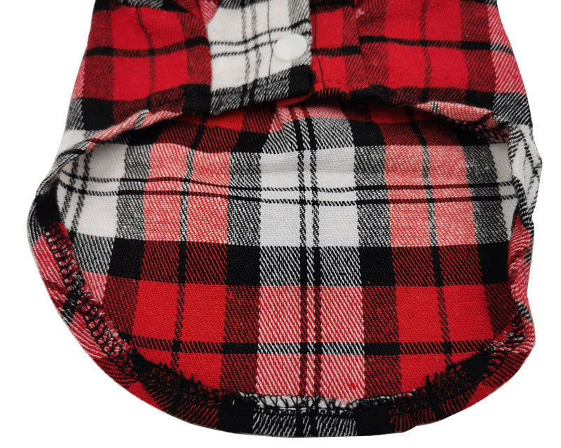 JMT-912906 Spring and Summer Cotton Plaid Dog Shirt - Stylish Pet Apparel for All Breeds
