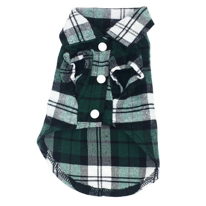 JMT-912906 Spring and Summer Cotton Plaid Dog Shirt - Stylish Pet Apparel for All Breeds