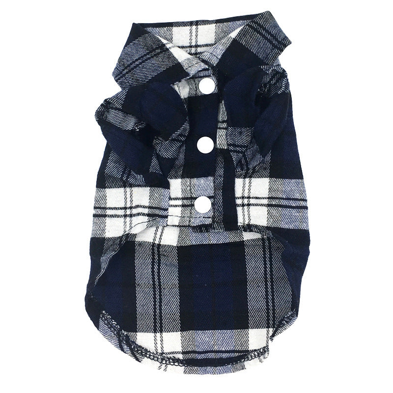 JMT-912906 Spring and Summer Cotton Plaid Dog Shirt - Stylish Pet Apparel for All Breeds
