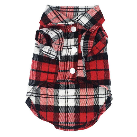 JMT-912906 Spring and Summer Cotton Plaid Dog Shirt - Stylish Pet Apparel for All Breeds