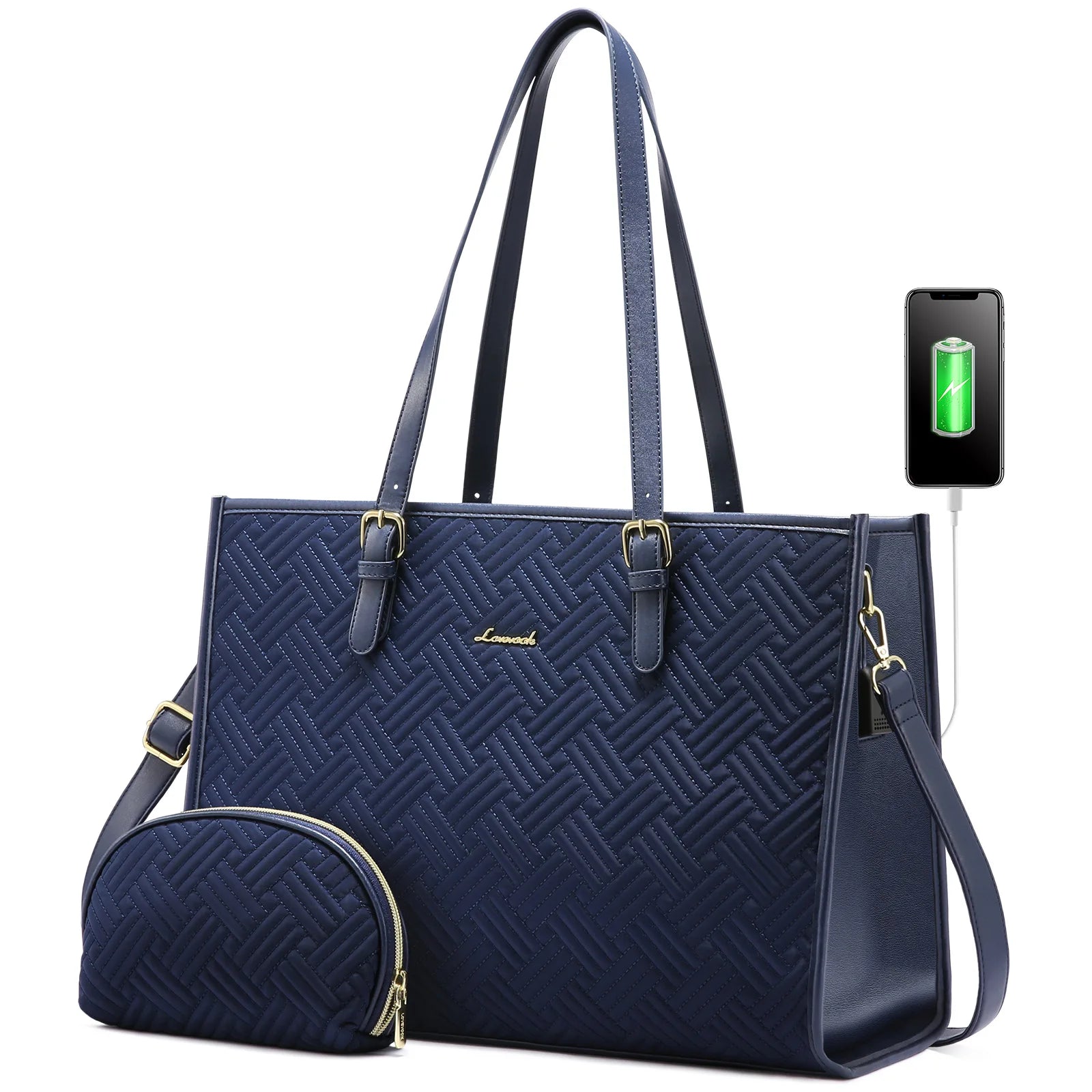 JMT-912970 Stylish 2-Piece Tote Handbag and Clutch for Women's Travel, Shopping, and Work