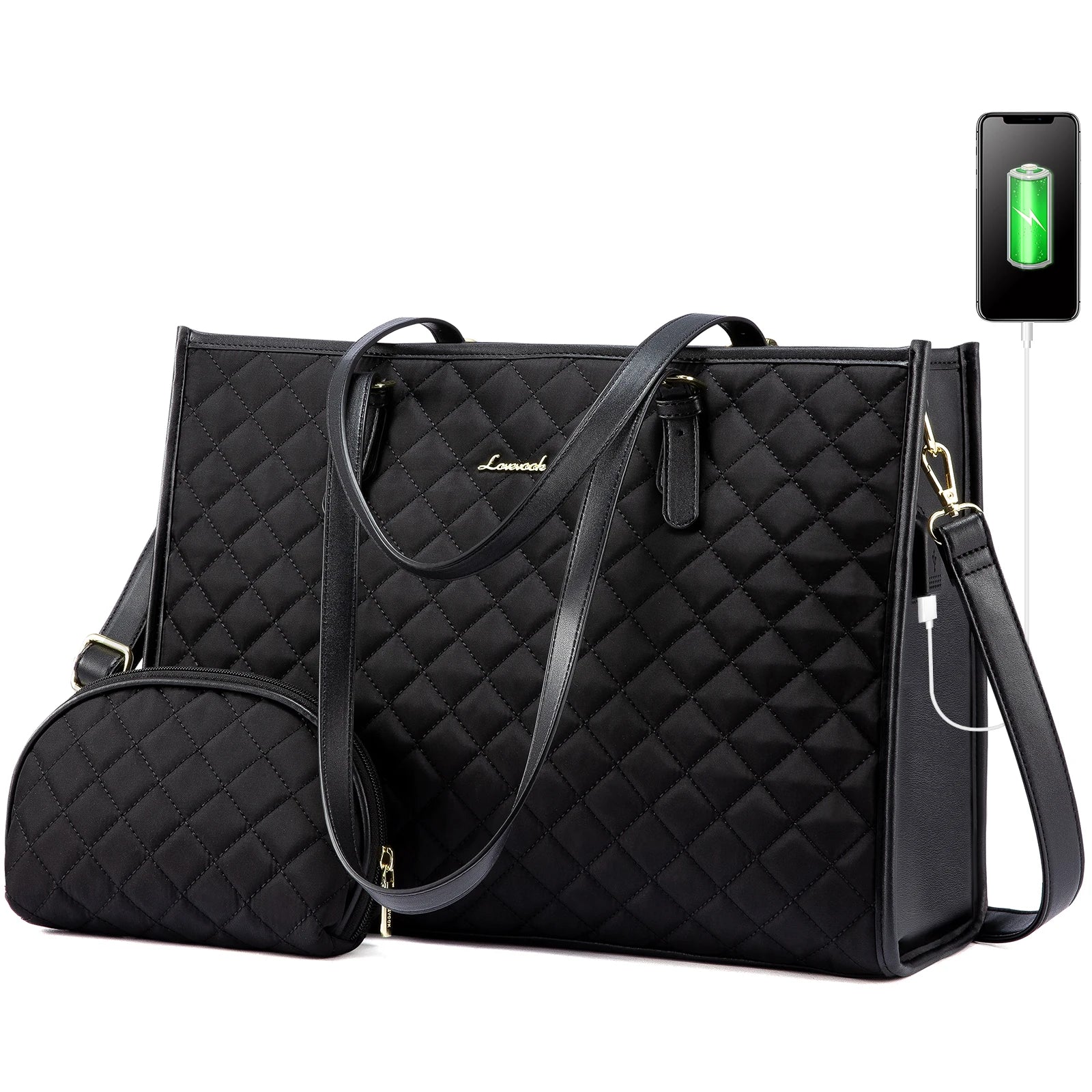 JMT-912970 Stylish 2-Piece Tote Handbag and Clutch for Women's Travel, Shopping, and Work