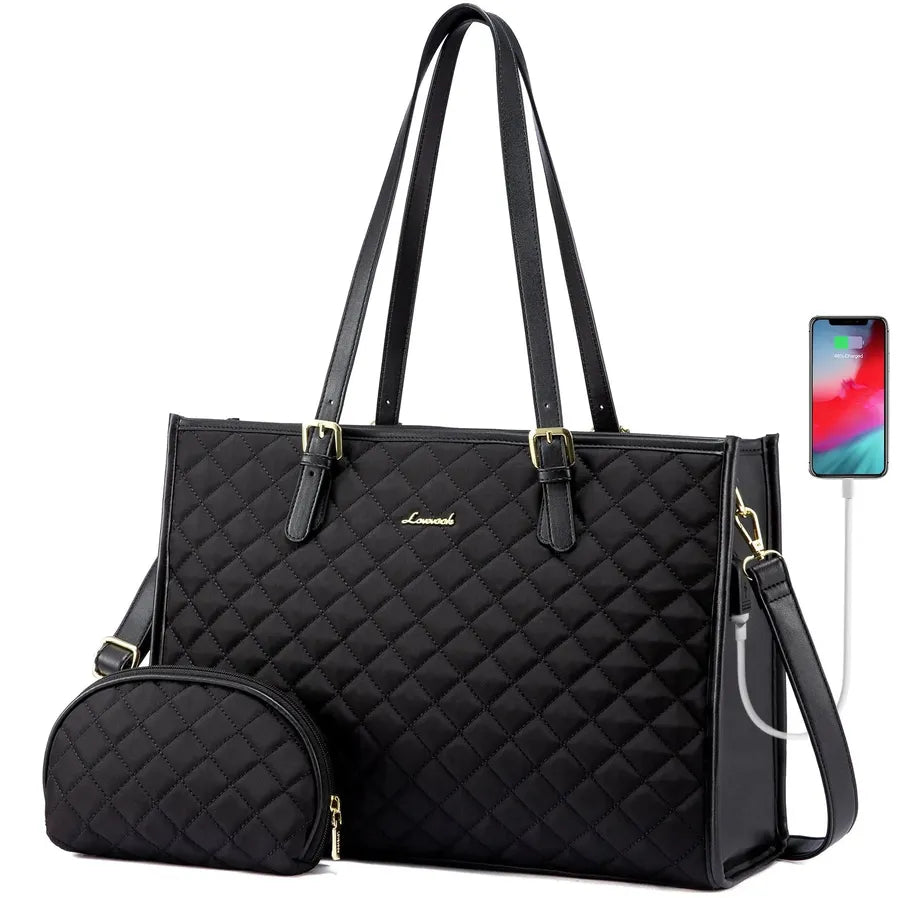 JMT-912970 Stylish 2-Piece Tote Handbag and Clutch for Women's Travel, Shopping, and Work