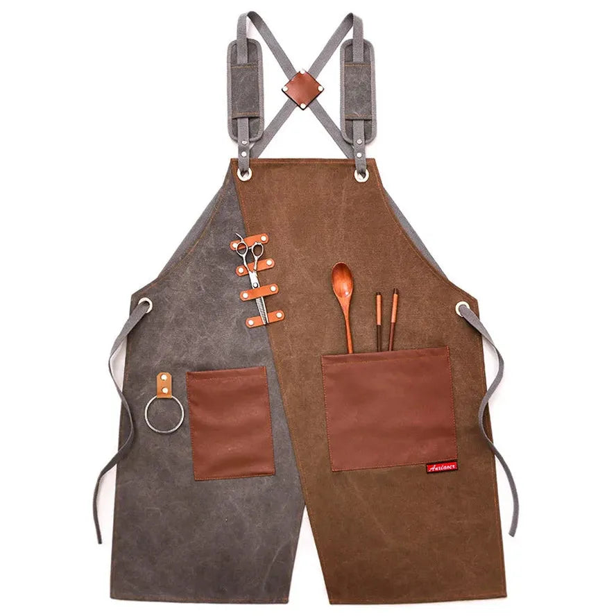 JMT-913034 Eco-Friendly Canvas Cowboy Apron with Custom Logo Options for Gardening, Barista, and Waitress Use