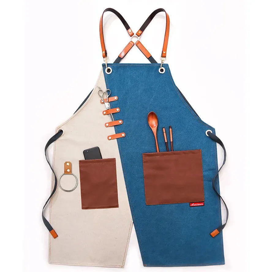 JMT-913034 Eco-Friendly Canvas Cowboy Apron with Custom Logo Options for Gardening, Barista, and Waitress Use