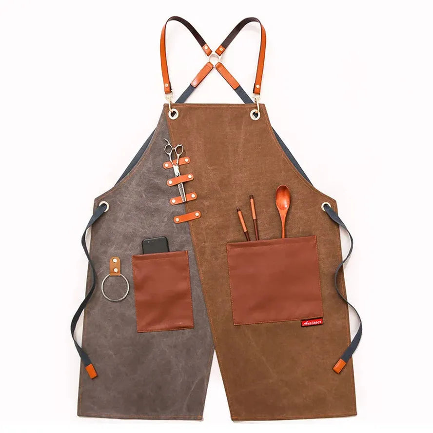 JMT-913034 Eco-Friendly Canvas Cowboy Apron with Custom Logo Options for Gardening, Barista, and Waitress Use