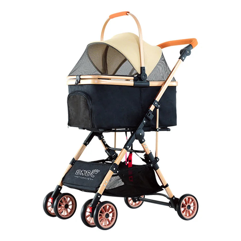 JMT-913098 Aluminium Pet Stroller for Cats and Small Dogs - Lightweight Travel Carrier and Portable Carriage