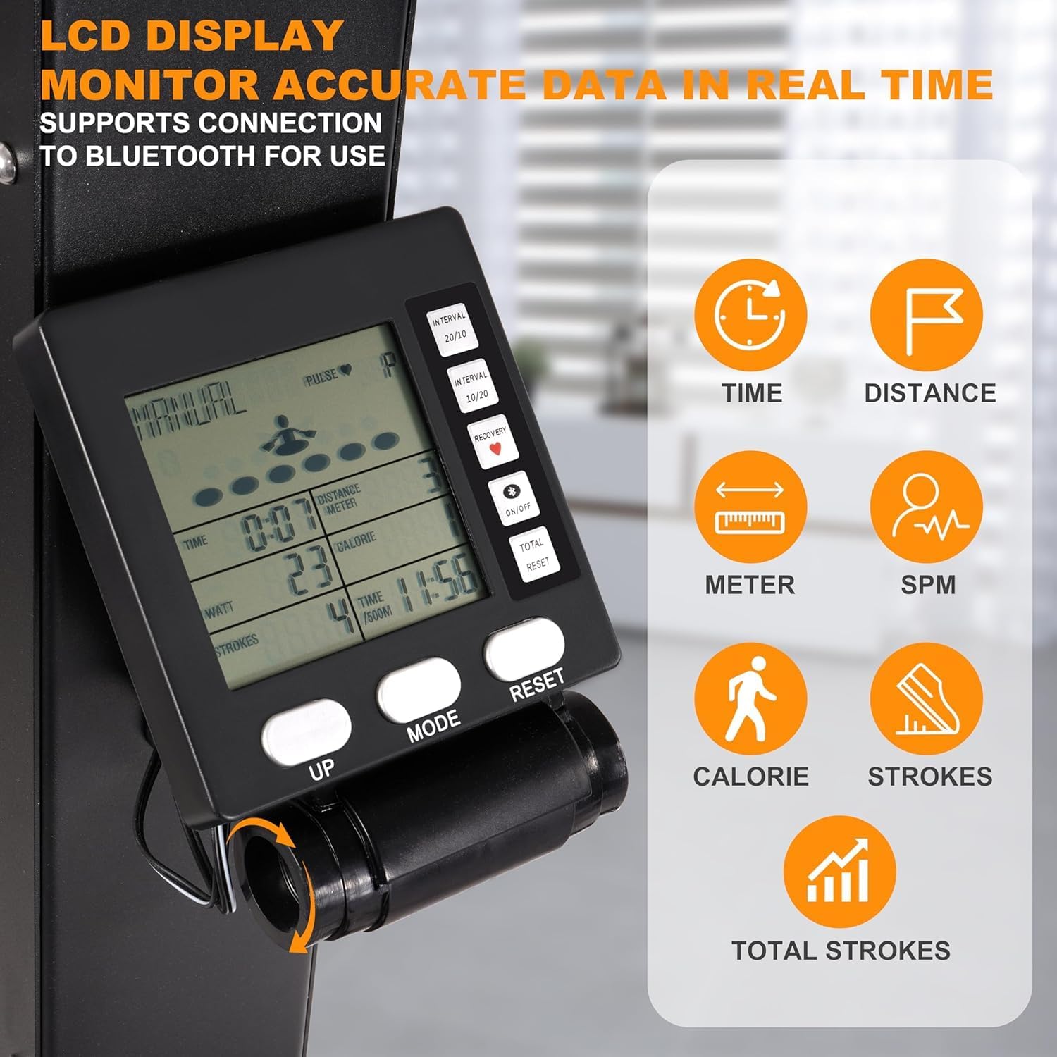 JMT-913226 Indoor Ski Machine with Wind Resistance and LCD Display for Home Gym