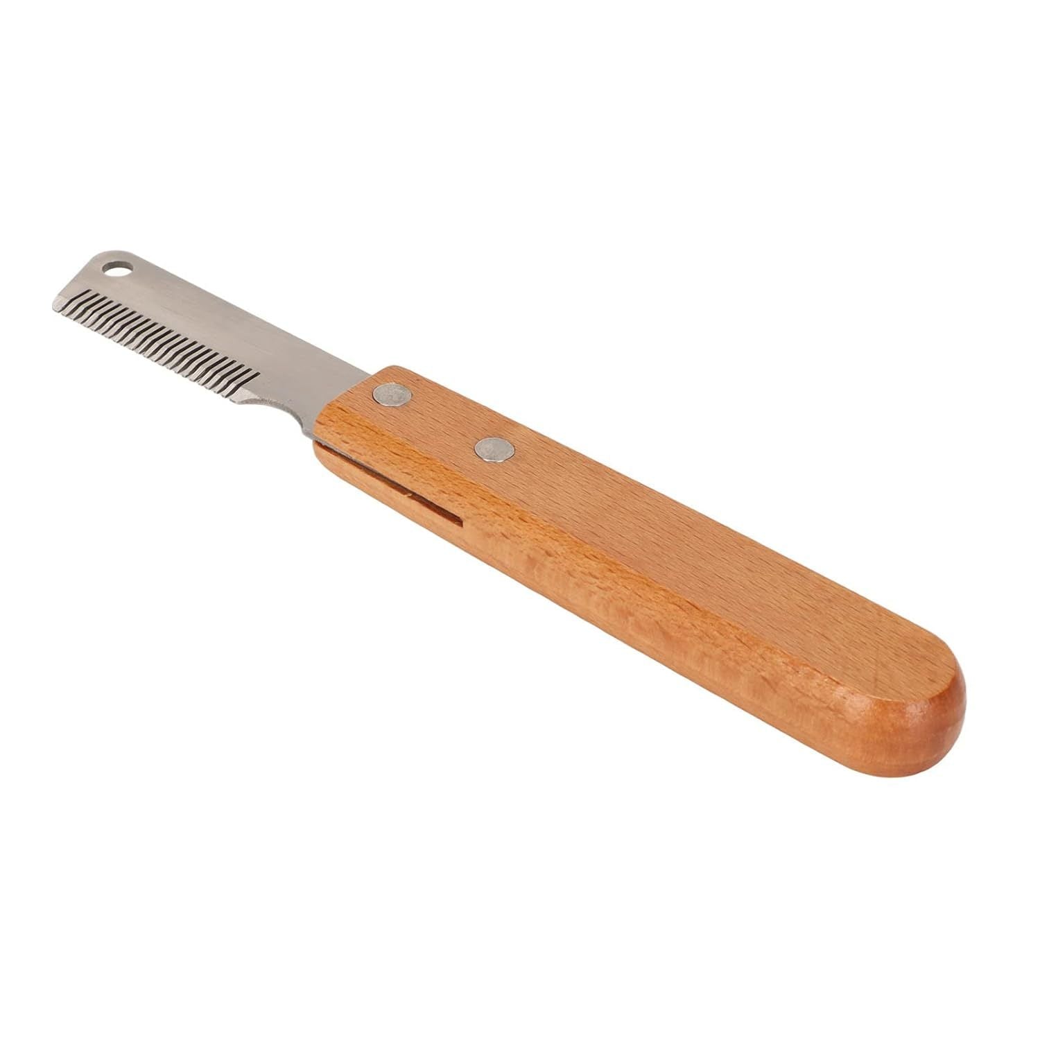 JMT-913226 Pet Stripping Comb for Dogs and Cats - Wood Handle Grooming Tool for Removing Floating and Tangled Hair