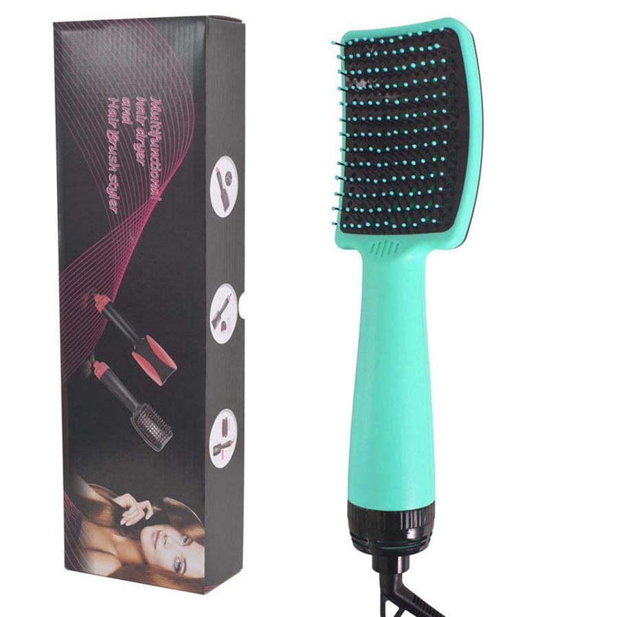 JMT-913290 Negative Ion Direct Heating Air Comb for Wet and Dry Hair - Rose Red & Light Green