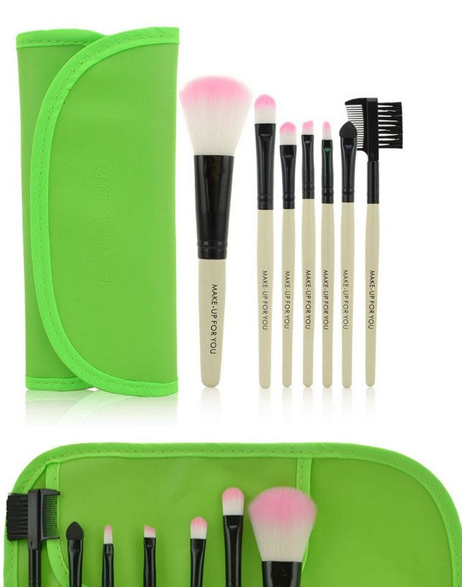 JMT-913418 Professional 7-Piece Makeup Brush Set with Portable Bag – Available in Various Colors