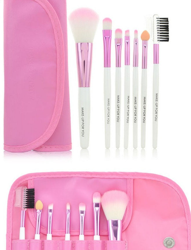 JMT-913418 Professional 7-Piece Makeup Brush Set with Portable Bag – Available in Various Colors