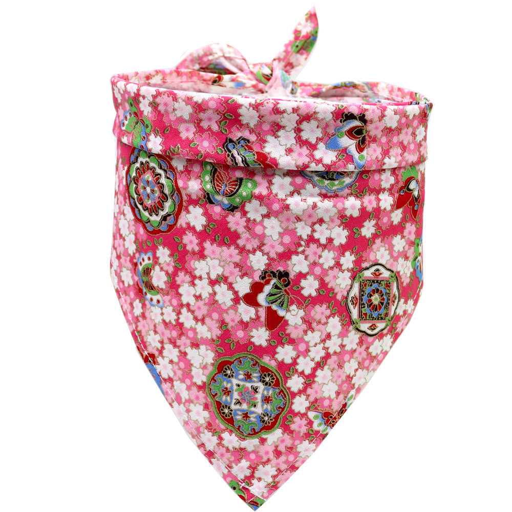 JMT-913610 Cotton Triangle Pet Scarf for Dogs - Lightweight, Soft Fabric, 63*43*43 cm
