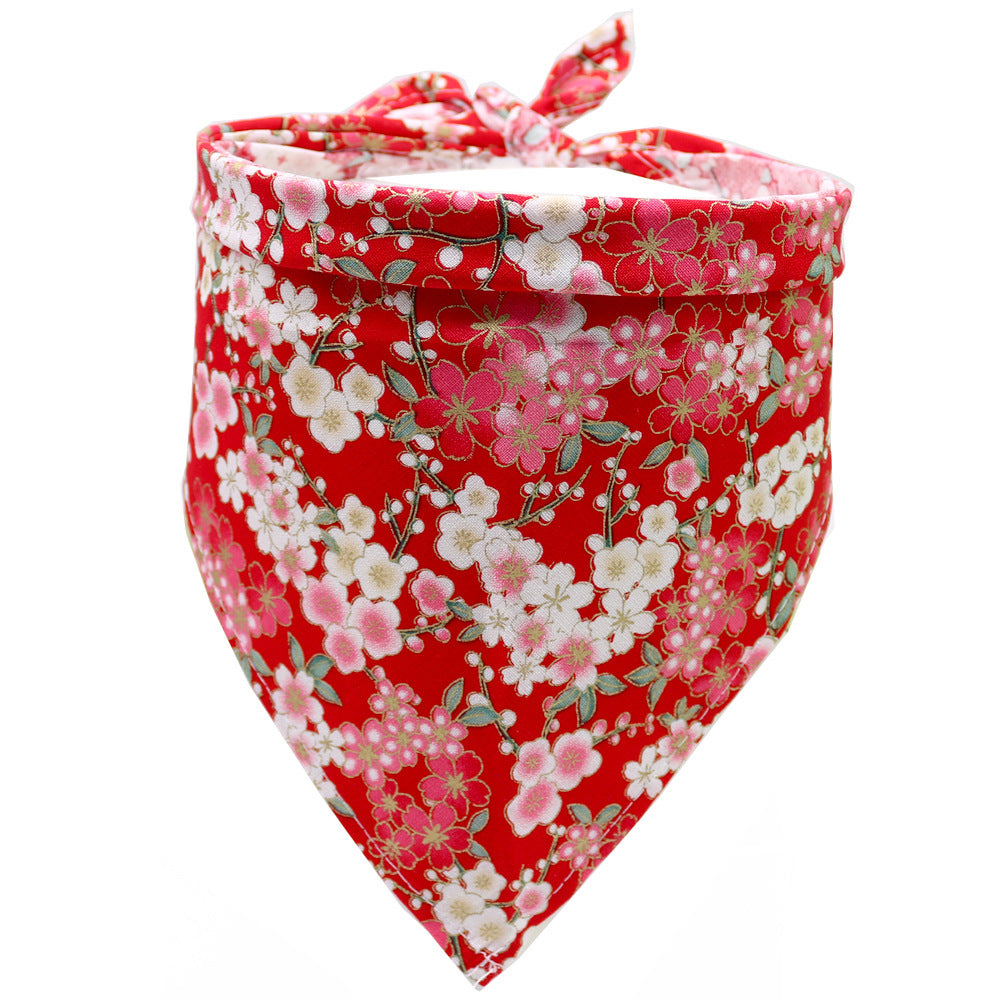 JMT-913610 Cotton Triangle Pet Scarf for Dogs - Lightweight, Soft Fabric, 63*43*43 cm