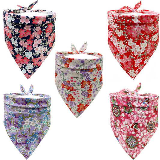 JMT-913610 Cotton Triangle Pet Scarf for Dogs - Lightweight, Soft Fabric, 63*43*43 cm