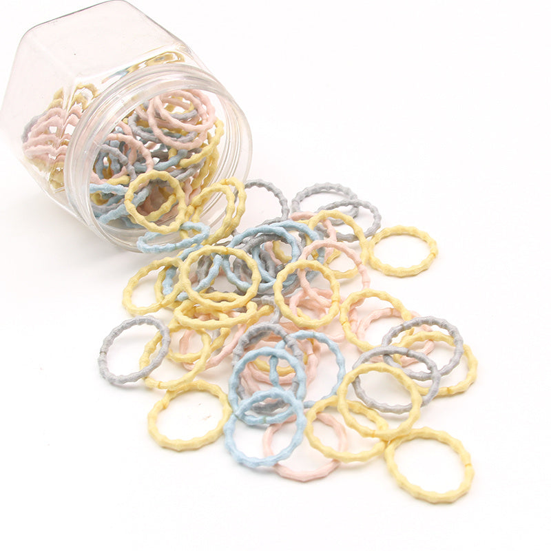 JMT-913674 Gentle Hair Ties for Babies - Non-Disposable Rubber Bands, 100 Pieces, Comfortable for Kids