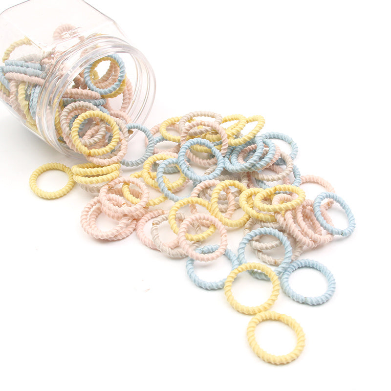 JMT-913674 Gentle Hair Ties for Babies - Non-Disposable Rubber Bands, 100 Pieces, Comfortable for Kids