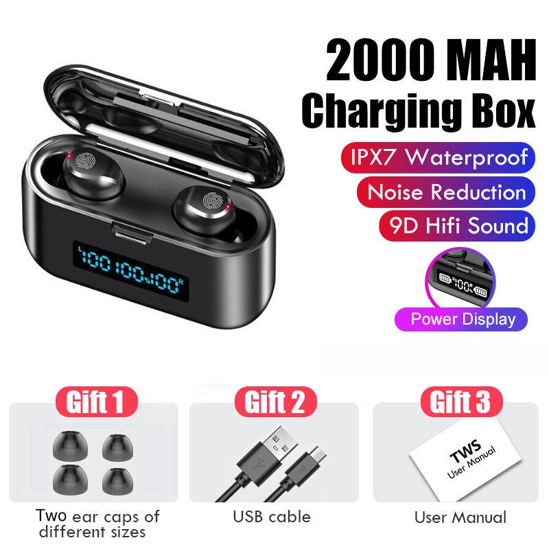 JMT-913802 Binaural Wireless Bluetooth Headset with Power Display and Call Function