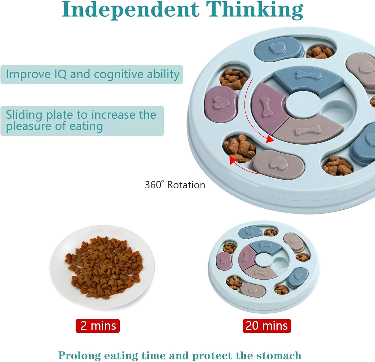 JMT-914122 Interactive Dog Food Puzzle Feeder for IQ Training and Mental Enrichment, Ideal for Small Dogs and Cats