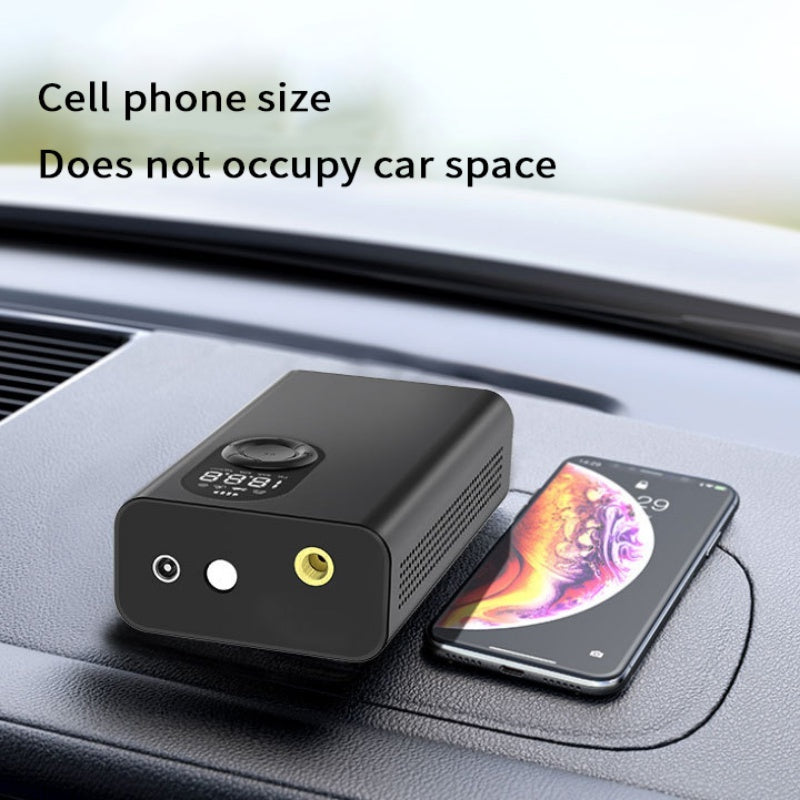 JMT-914314 Mini Wireless Tire Pump with USB Charging, LED Light, and Pressure Detection for Cars, Bikes, and Balls