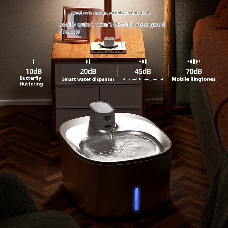 JMT-914314 Rechargeable Stainless Steel Automatic Pet Water Dispenser for Dogs and Cats - 4L Capacity