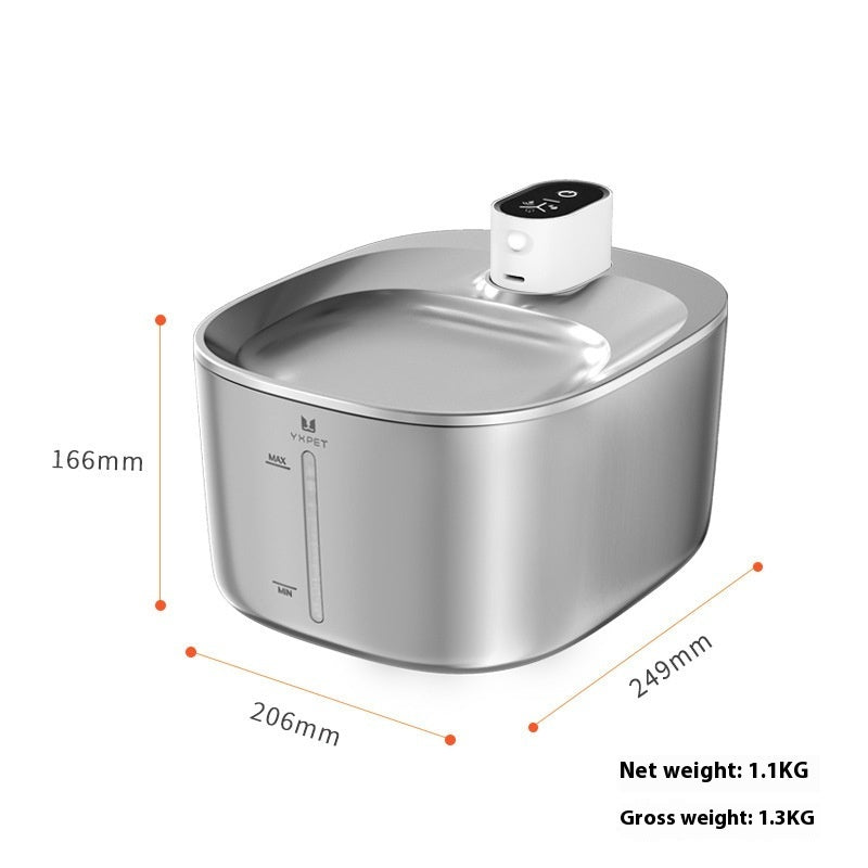 JMT-914314 Rechargeable Stainless Steel Automatic Pet Water Dispenser for Dogs and Cats - 4L Capacity