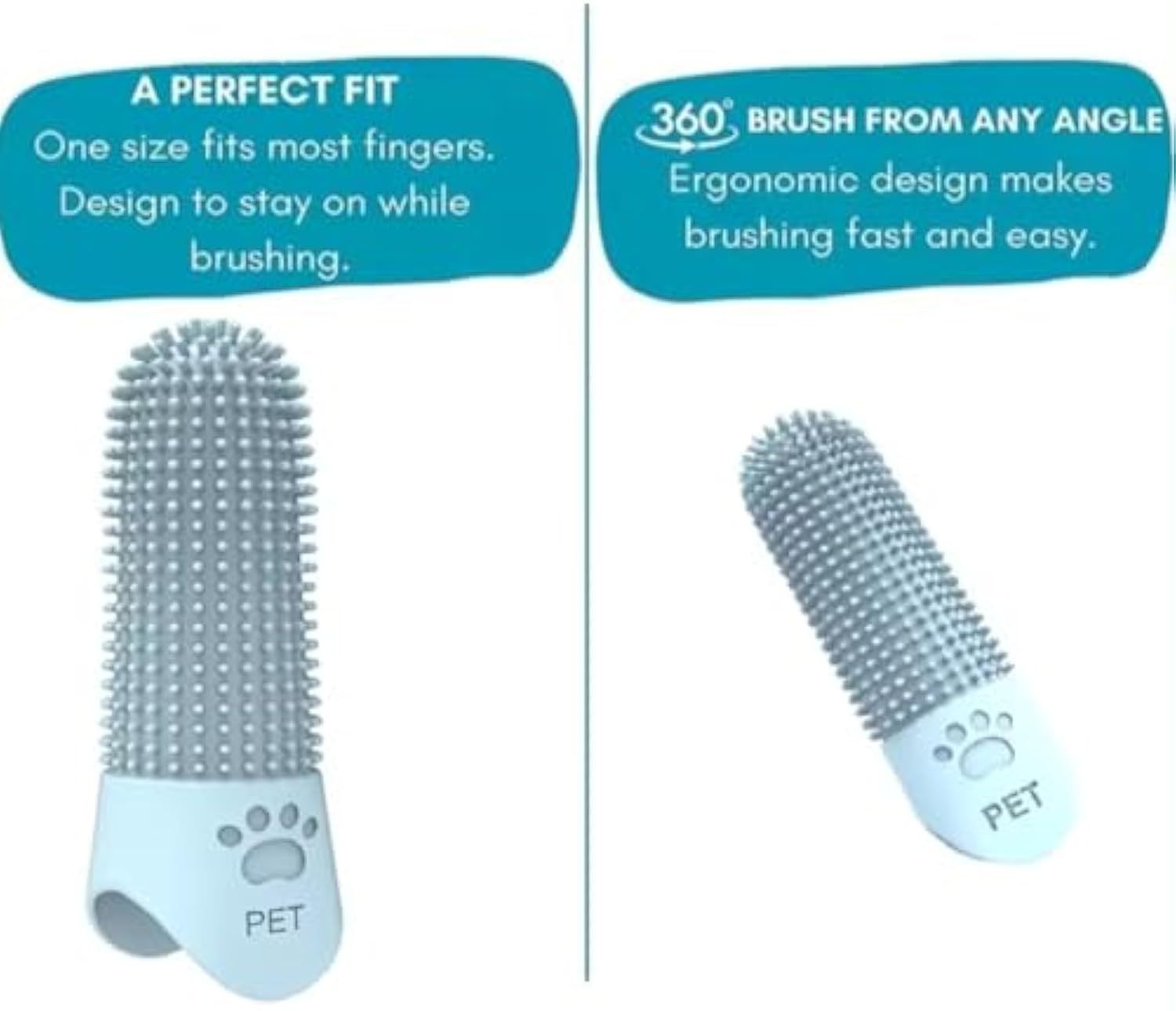 JMT-914378 360 Degree Pet Finger Toothbrush for Dogs - Suitable for Small, Medium, and Large Breeds - Promotes Oral Health and Freshens Breath