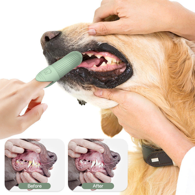 JMT-914378 360 Degree Pet Finger Toothbrush for Dogs - Suitable for Small, Medium, and Large Breeds - Promotes Oral Health and Freshens Breath
