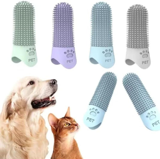 JMT-914378 360 Degree Pet Finger Toothbrush for Dogs - Suitable for Small, Medium, and Large Breeds - Promotes Oral Health and Freshens Breath