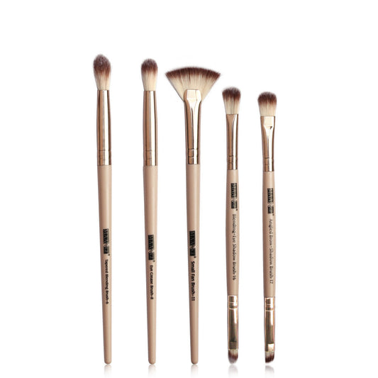 JMT-914570 5-Piece Makeup Brush Set - Nylon & Plastic, Compact Size 17.5 x 12.4 x 2 cm