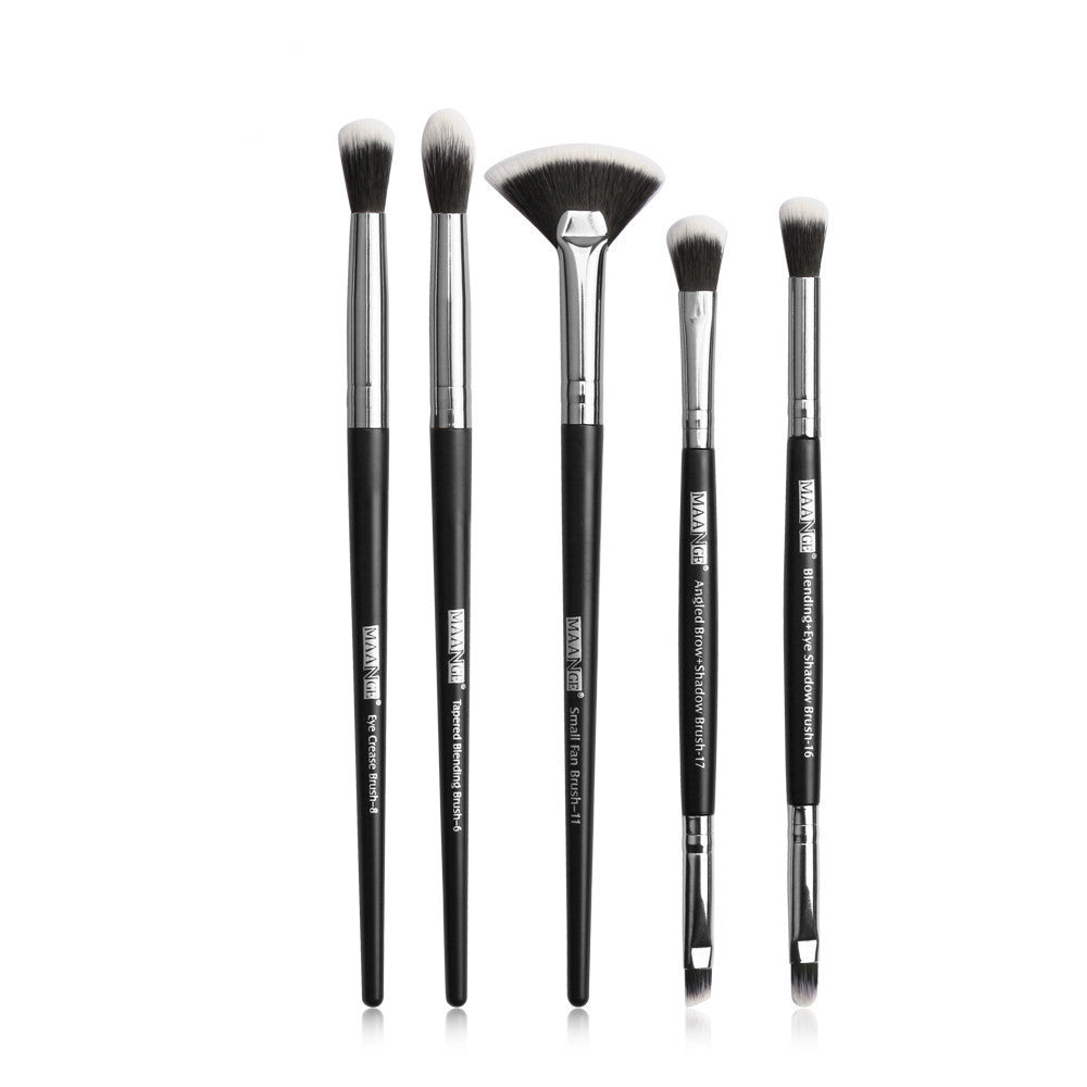 JMT-914570 5-Piece Makeup Brush Set - Nylon & Plastic, Compact Size 17.5 x 12.4 x 2 cm