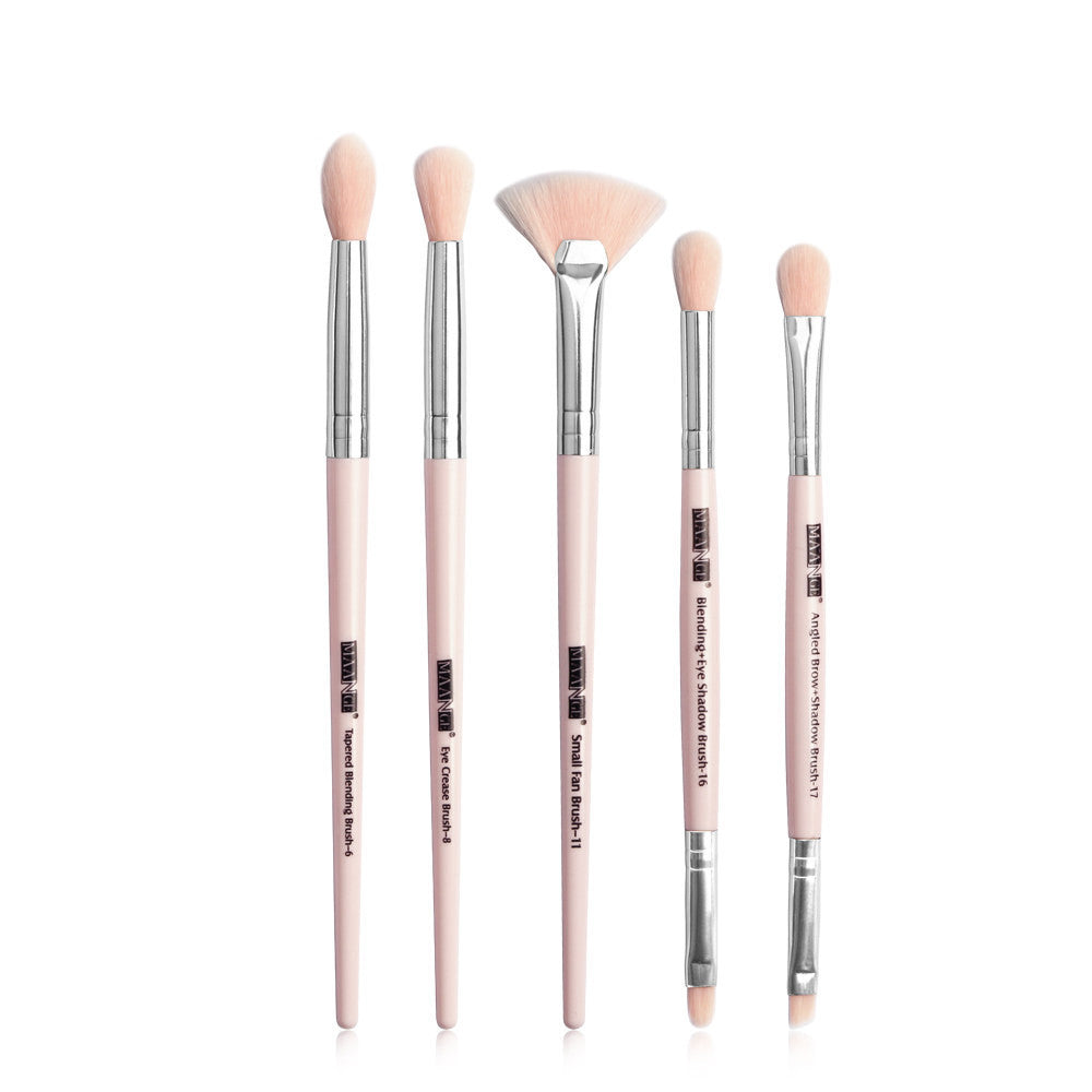 JMT-914570 5-Piece Makeup Brush Set - Nylon & Plastic, Compact Size 17.5 x 12.4 x 2 cm