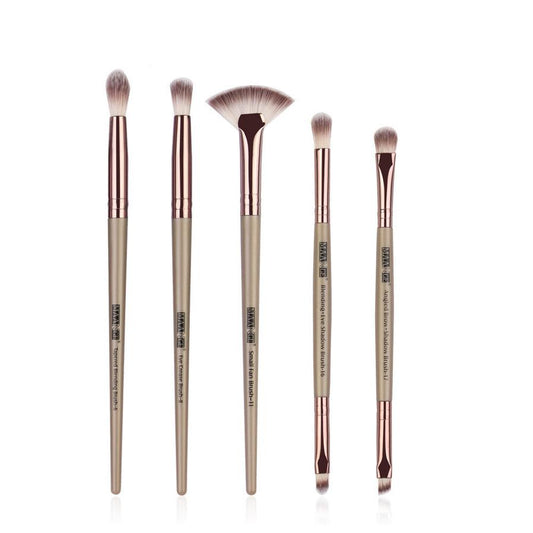 JMT-914570 5-Piece Makeup Brush Set - Nylon & Plastic, Compact Size 17.5 x 12.4 x 2 cm