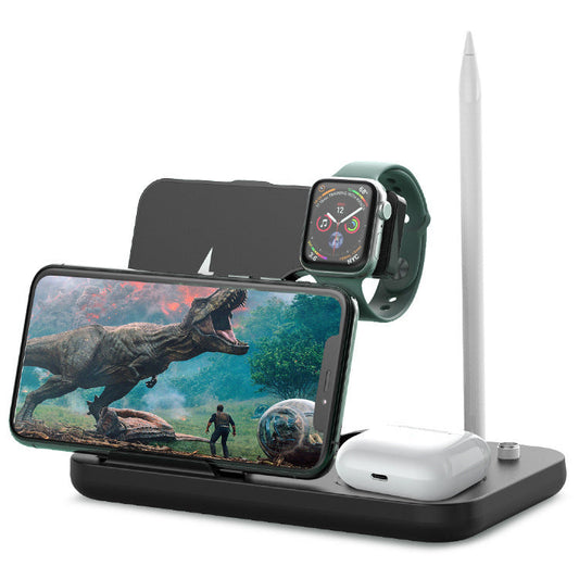JMT-914634 15W Wireless Charger with Mobile Phone Holder, Watch & Headset Charging Station, Qi Certified, Multi-Device Compatibility