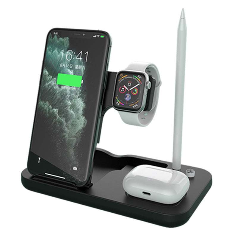 JMT-914634 15W Wireless Charger with Mobile Phone Holder, Watch & Headset Charging Station, Qi Certified, Multi-Device Compatibility